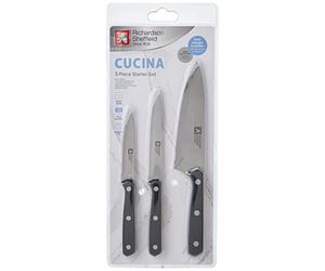 Richardson Sheffield Cucina Starter Lot de 3 Couteaux Noir