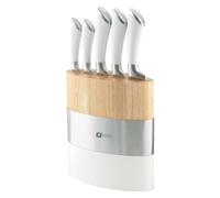 Richardson Sheffield Fusion Bloc de 5 couteaux de cuisine en acier inoxydable - Blanc, 18 x 10 x 37,6 cm
