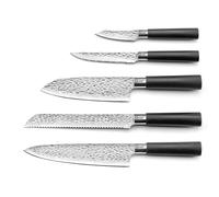 Richardson Sheffield Katana - Set 5 couteaux de cuisine | Set 5 couteaux de cuisine, Acier Inoxydable 13 C, Finition Satinée, Noir
