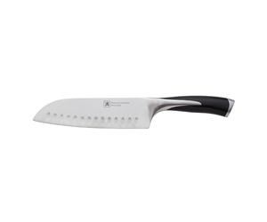Richardson SHEFFILED - Couteau Santoku - KYU - Acier MOV Finition satinée Manche bi-matière MOV et ABS Soft-Touch - 30.5 cm (Lame 17.5 cm) - Noir