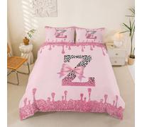 richhome Housse de Couette 220x240cm Mignon Rose Noeud Papillon Parure de Lit 3 Pièces Personnalisé Lettre Z Ensembles Housses Couette Ribbon Noeud Papillon Knot Parure de Lit avec 2 Taies d'oreiller