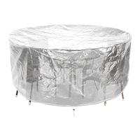 RICHIE - Housse de meubles de jardin imperméable, housse de table ronde et respirante en polyéthylène transparente de 190x80 cm pour meubles d’extérieur, pour table et chaise