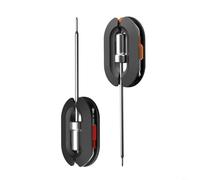 RichVibe Thermomètre à viande pour barbecue avec plusieurs sondes en acier inoxydable et application de surveillance pour barbecue extérieur et four intérieur (2 aiguilles à rôtir)