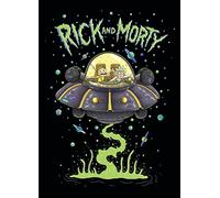 Rick & Morty Couverture Polaire UFO Space Cruiser Plaid Couverture de Lit Super Doux 100x150cm Noir
