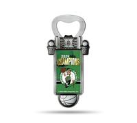 Rico Industries Décapsuleur magnétique NBA Basketball Boston Celtics 2024 NBA Champions en acier inoxydable, aimant puissant à afficher sur le réfrigérateur
