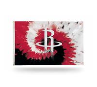 Rico Industries Drapeau NBA Houston Rockets Tie-Dye 91 x 152 cm Bannière Drapeau simple face - Intérieur ou extérieur - Décoration d'intérieur