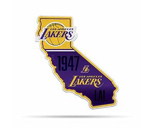 Rico Industries Fanion NBA Los Angeles Lakers State Forme Coupe Forme Coupe - Décoration de maison et de salon - Feutre doux EZ à accrocher