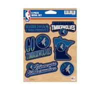 Rico Industries NBA Basketball Minnesota Timberwolves Lot de 6 autocollants