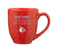 Rico Industries NCAA Louisville Cardinals Dad-Red Tasse à café en céramique mouchetée gravée au laser 473 ml