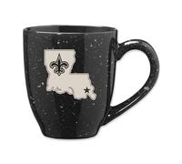 Rico Industries NFL Football New Orleans Saints Tasse à café en céramique mouchetée gravée au laser 473 ml