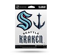Rico Industries NHL Seattle Kraken Die Cut Triple Spirit Sticker Feuille 3 pièces