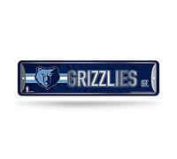 Rico Industries Plaque de rue en métal NBA Memphis Grizzlies (10,2 x 38,1 cm) - Idéale pour la maison, la chambre, la cave d'un homme