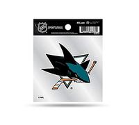 Rico Industries Sss9101 Autocollant 4x4 NHL San Jose Sharks Primary Logo Unisexe, Naturel, 4-"