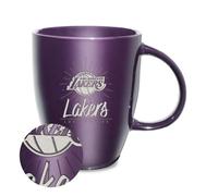 Rico Industries Tasse en céramique brillante gravée au laser NBA Basketball Los Angeles Lakers Sunburst 532 ml
