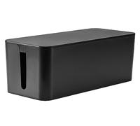 RICOO Cache Multiprise Z3201-B Boîte de Rangement pour Câbles Électriques Boite Cache Prise 32 x 13,5 x 12,7 cm Boite Rangement multiprise Noir avec 2 Ouvertures Latérales