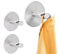 RICOO Crochet Adhésif Mural en Acier Inoxydable Lot de 3, MH016-3 Crochet Autocollant Moderne pour Salle de Bain et Cuisine Patere porte manteau Crocher adhesif pour mur Ø 5x3,8 cm