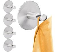RICOO Crochet Adhésif Mural en Acier Inoxydable Lot de 5, MH016-5 Crochet Autocollant Moderne pour Salle de Bain et Cuisine Patere porte manteau Crocher adhesif pour mur Ø 5x3,8 cm