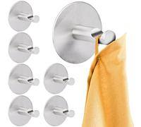 RICOO Crochet Adhésif Mural en Acier Inoxydable Lot de 7, MH016-7 Crochet Autocollant Moderne pour Salle de Bain et Cuisine Patere porte manteau Crocher adhesif pour mur Ø 5x3,8 cm
