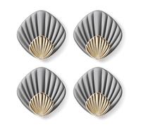 RICOO Crochet Adhésif Mural en forme de coquillage HP004-GY Crochet Autocollant Moderne pour Salle de Bain et Cuisine Patere porte manteau Crocher adhesif pour mur Lot de 4, Gris
