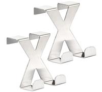 RICOO Crochet de Porte MH031Sx2, Accroche Porte en Acier Inoxydable Sans Percage Universel pour Salle de Bain et Cuisine Durable et Élégant Argent