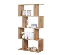 RICOO Étagère Rangement 140 x 70 x 30 cm WM074-EW classeur Bureau Chêne Marron 4 Cases