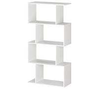 RICOO Étagère Rangement 140 x 70 x 30 cm WM074-WM classeur Bureau Blanche Mat 4 Cases