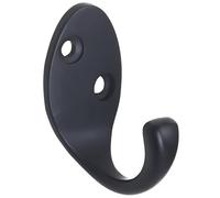 RICOO Patère Murale MH014-B1-1 pièce Crochets de Manteau en Zink Design Moderne - Porte-Manteau Mural pour Salle de Bain Cuisine Entrée - Économie d'Espace Noir