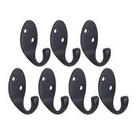 RICOO Patère Murale MH014-B7 - Lot de 7 Crochets de Manteau en Zink Design Moderne - Porte-Manteau Mural pour Salle de Bain Cuisine Entrée - Économie d'Espace Noir