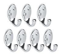 RICOO Patère Murale MH014-S7 - Lot de 7 Crochets de Manteau en Zink Design Moderne - Porte-Manteau Mural pour Salle de Bain Cuisine Entrée - Économie d'Espace Argent