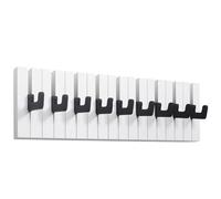 RICOO Patère Murale pour Enfants WM1886-L en Bois Noir et Blanc 49x15x2cm Idéal pour Entrée et Salle de Bain