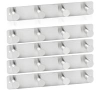 RICOO Porte Manteau Mural en Acier Inoxydable Design Élégant MH025S-4x5, Patère Murale Robuste avec 4 Crochets pour Entrée Salle de Bain Cuisine Argenté Durable et Résistant
