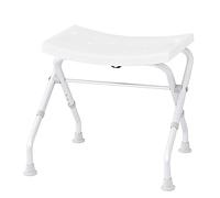 Ridder A0050301 Tabouret de Salle de Bain Rabattable Aluminium Anodisé Blanc