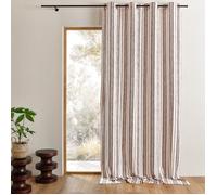 Rideau 100% coton rayures tapissier LOURMARIN Terracotta 140x260 cm