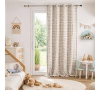 Rideau 100% Coton Vichy Lourmarin Beige 140x260