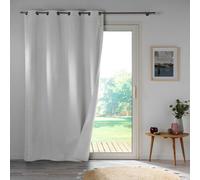 Rideau 100% Occultant En Microfibre Polyester Blanc 140x260 Cm