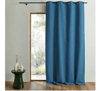 Rideau 100% occultant thermique phonique chiné MIDNIGHT Bleu Pétrole 135x260 cm