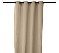 Rideau 140x280 cm voile lin lavé-froissé SONATE DECO beige Camel