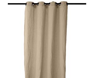 Rideau 140x280 cm voile lin lavé-froissé SONATE DECO beige Camel