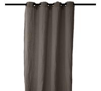Rideau 140x280 cm voile lin lavé-froissé SONATE DECO marron Café
