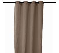 Rideau 140x280 cm voile lin lavé-froissé SONATE DECO marron Tabac