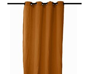 Rideau 140x280 cm voile lin lavé-froissé SONATE DECO orange Terracotta