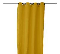 Rideau 8 œillets 140x280 cm OPERA DECO 50% lin et 50% coton jaune moutarde
