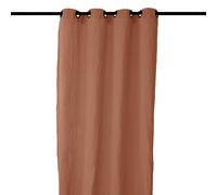 Rideau 8 œillets 140x280 cm OPERA DECO 50% lin et 50% coton marron terre cuite