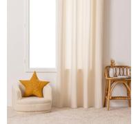 Rideau à œillet en Coton déco Fleurie avec Pompons 140 x 260 cm Chambre d'enfant - Atmosphera