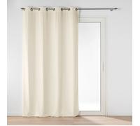Douceur d'Intérieur – Rideau velours tamisant Novana 135 x 260 cm – œillets métal argent – Beige