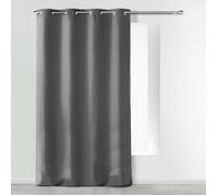 Rideau à œillets 140 x 280 cm en microfibre unie - Absolu Anthracite - Grande hauteur
