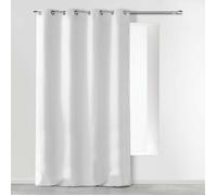 Rideau à œillets 140 x 280 cm en microfibre unie - Absolu Blanc- Grande hauteur