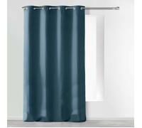Rideau à œillets 140 x 280 cm en microfibre unie - Absolu Indigo - Grande hauteur
