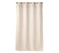 Rideau à œillets ALTHA - Coton jacquard et top fils métallisés - 140 x 240 cm - Ecru