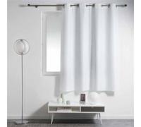 Rideau à œillets petite hauteur 140 x 180 cm - polyester uni essentiel - Blanc